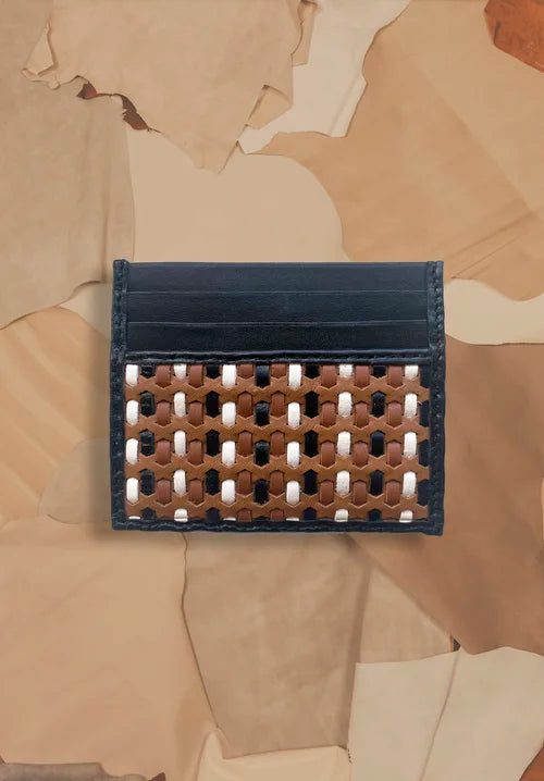 Intreccio Card Holder in Cognac