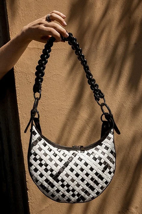 Luna Bag  (removable fringe, statement strap & crossbody strap) in White