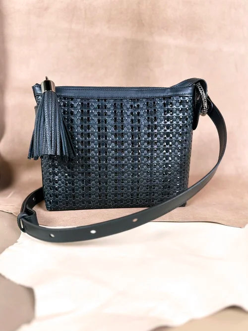 Cosma Crossbody in Black 5mm Weave