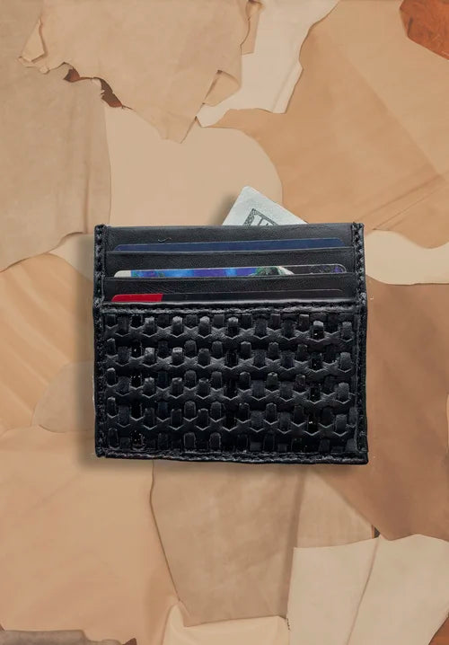 Intreccio Card Holder  in Black