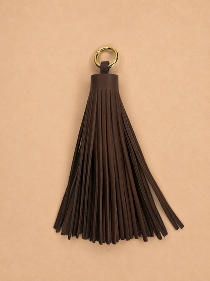 Nappa Tassel Keychain in Espresso