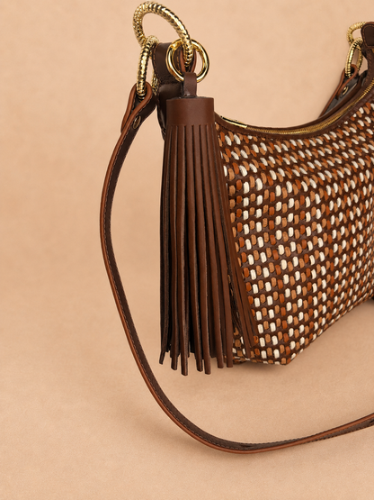 Nappa Tassel Keychain in Espresso