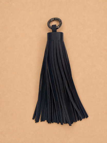 Nappa Tassel Keychain in Navy