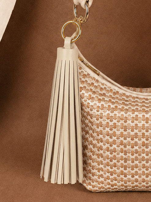 Nappa Tassel Keychain in Sabbia