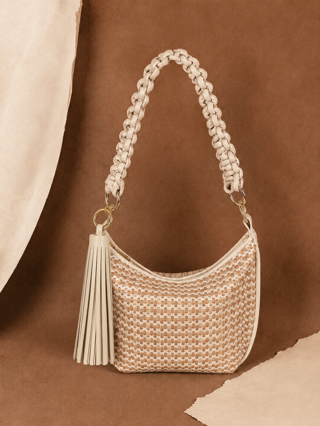 Nappa Tassel Keychain in Sabbia