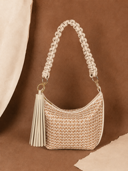 Nappa Tassel Keychain in Sabbia