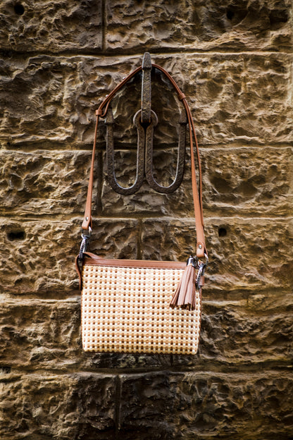 Cosma Crossbody in Caramel 5mm Weave