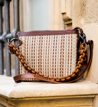 Cosma Crossbody in Caramel 5mm Weave