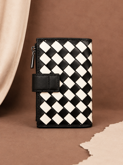 La Treccia Wallet in Black and White