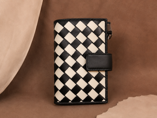 La Treccia Wallet in Black and White