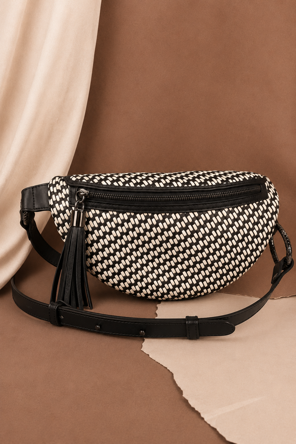 Via Bum Bag in Black & White